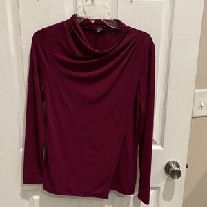 Adrianna Papell Deep Red Cowl Neck Top